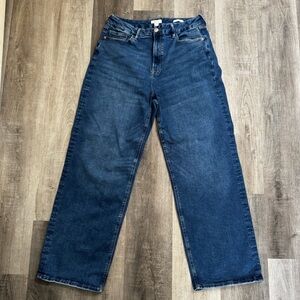 Forever 21 Women’s Curvy Straight Wide Leg Sz 18 Stretch Jeans Dark Blue